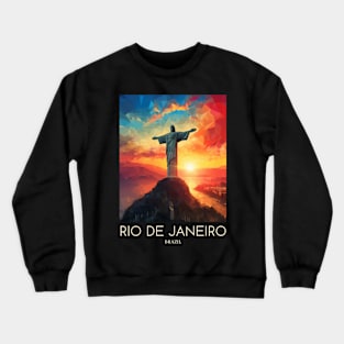 A Pop Art Travel Print of Rio de Janeiro - Brazil Crewneck Sweatshirt